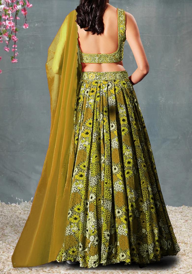 Yellow Lehenga Set With Hand Embroidered Blouse And Dupatta