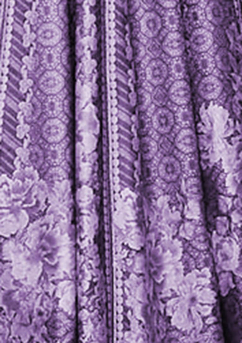 Purple Lehenga Set With Hand Embroidered Blouse And Dupatta