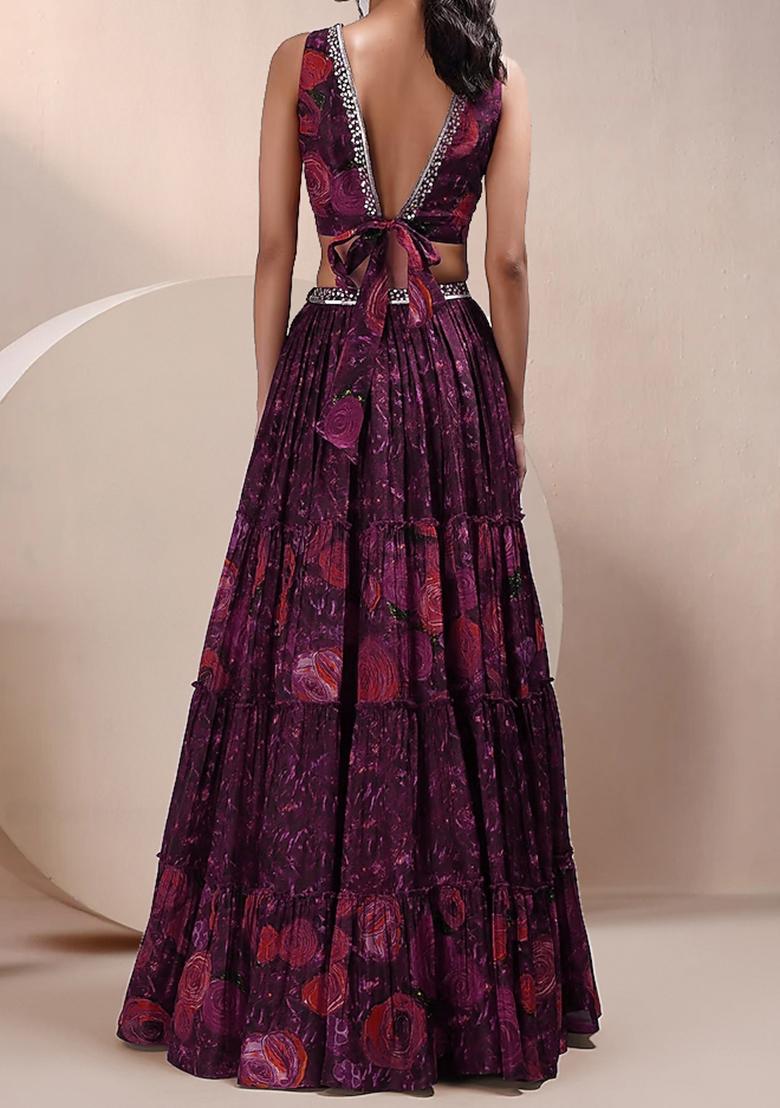 Rouge Pink Lehenga Set With Hand Embroidered Blouse And Dupatta