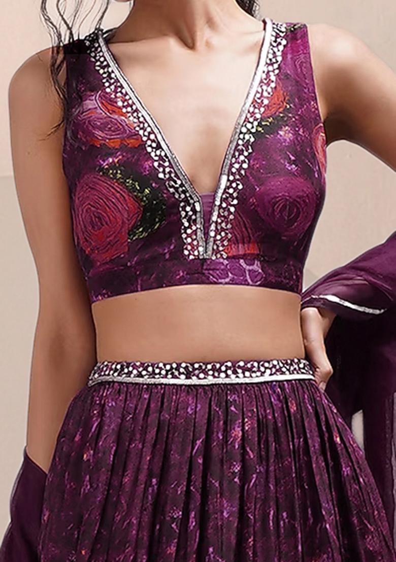 Rouge Pink Lehenga Set With Hand Embroidered Blouse And Dupatta