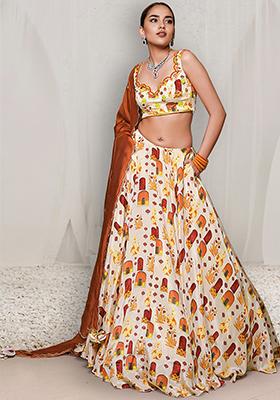 Yellow Lehenga Set With Hand Embroidered Blouse And Dupatta