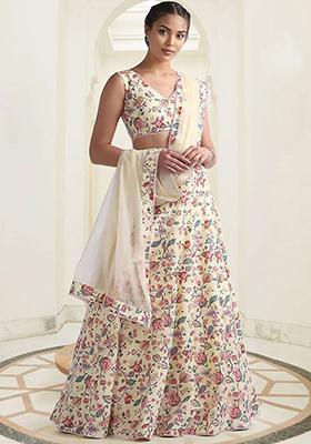 Yellow Lehenga Set With Hand Embroidered Blouse And Dupatta