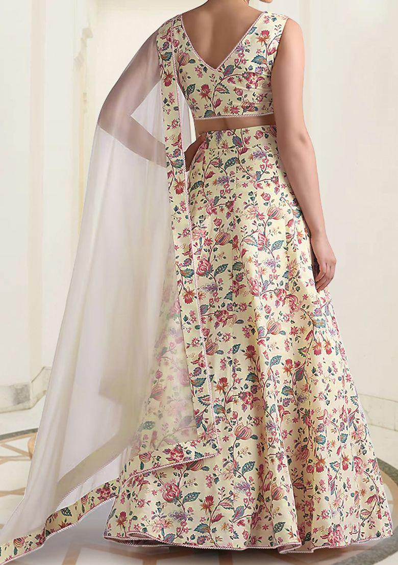 Yellow Lehenga Set With Hand Embroidered Blouse And Dupatta