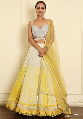 Yellow Lehenga Set With Hand Embroidered Blouse And Dupatta