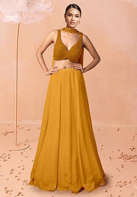 Yellow Lehenga Set With Hand Embroidered Blouse And Dupatta