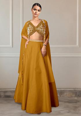 Yellow Lehenga Set With Hand Embroidered Blouse And Jacket