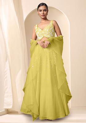 Yellow Lehenga Set With Hand Embroidered Blouse And Dupatta