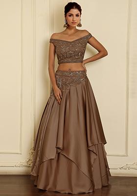 Pink Lehenga Set With Hand Embroidered Blouse