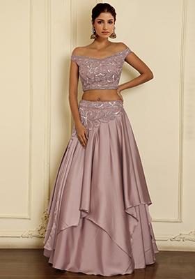 Pink Lehenga Set With Hand Embroidered Blouse