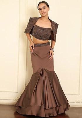 Pink Lehenga Set With Hand Embroidered Blouse And Dupatta