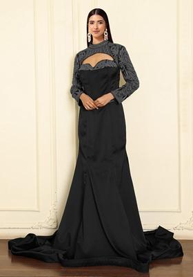 Black Lehenga Set With Hand Embroidered Blouse