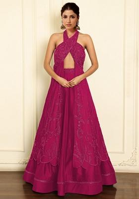 Pink Lehenga Set With Hand Embroidered Blouse