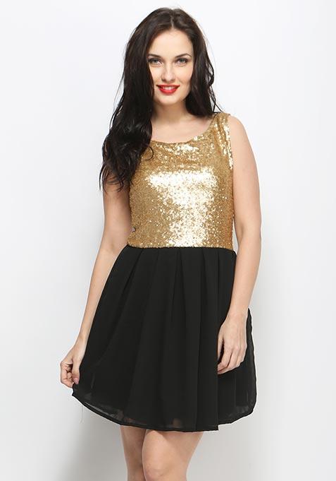 Forever Nights Skater Dress - Black