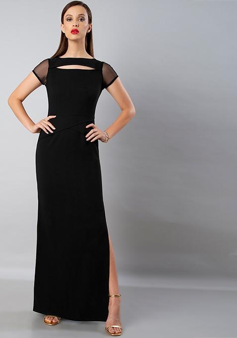 Black Peek-a-Boo Gown
