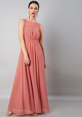 Dusty Pink Gathered Gown