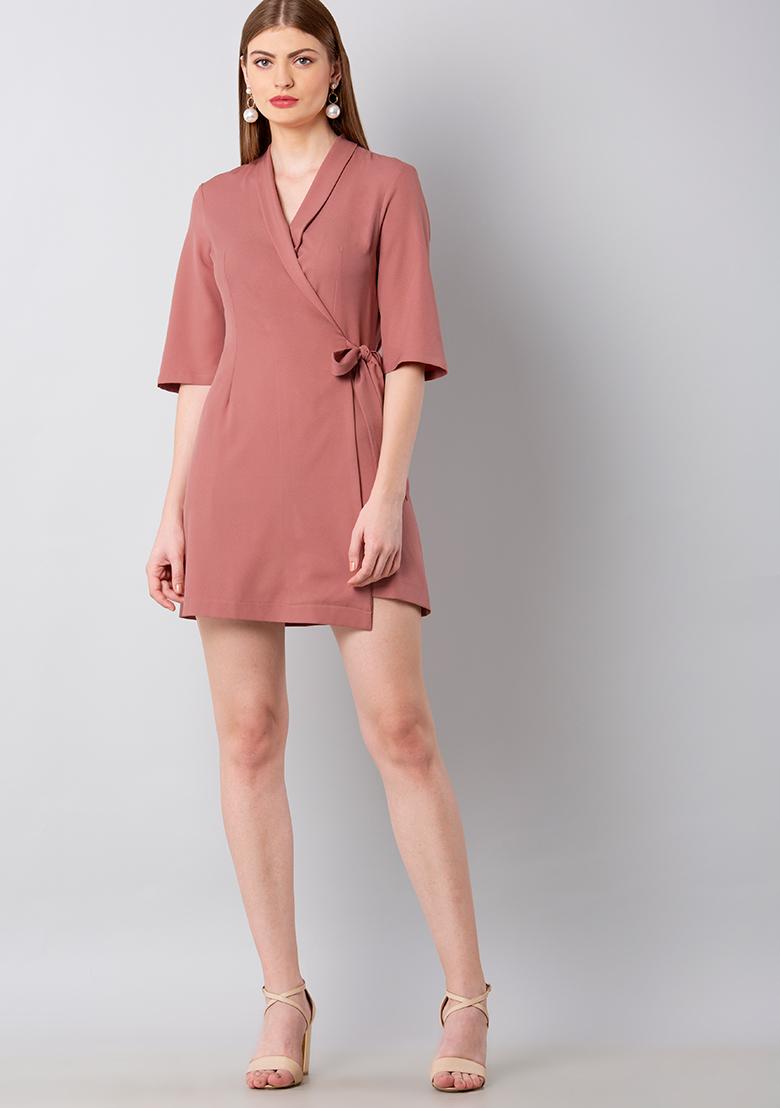 wrap dress with collar