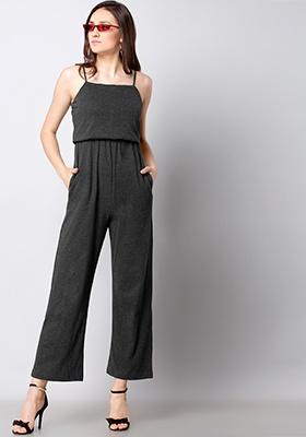 BASICS Charcoal Strappy Jumpsuit
