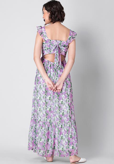 frilled maxi dress