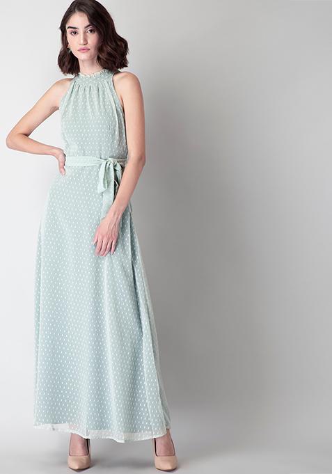 Mint Green Halter Maxi Dress