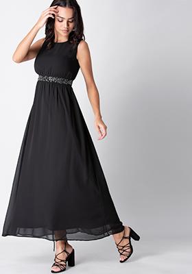 Black Embellished Maxi Dress 