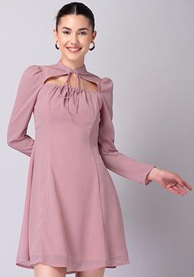 Pink Cut Out Mini Dress 