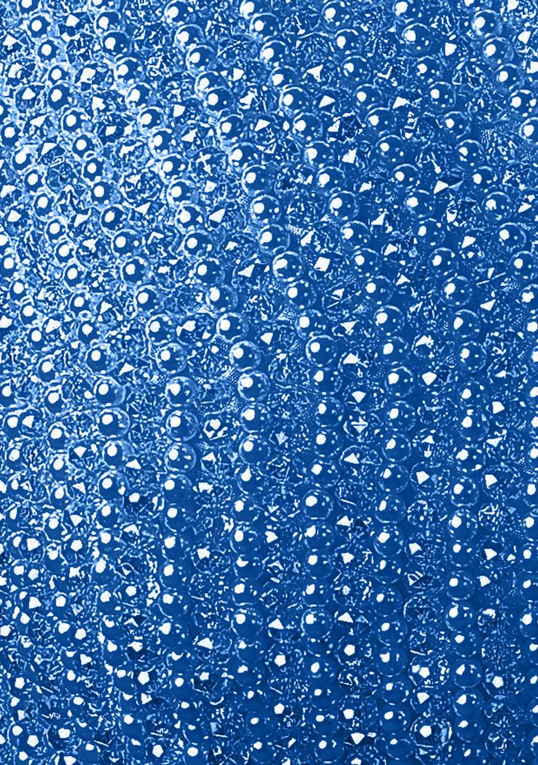 Blue Pre-Stitched Saree Set With Hand Embroidered Blouse