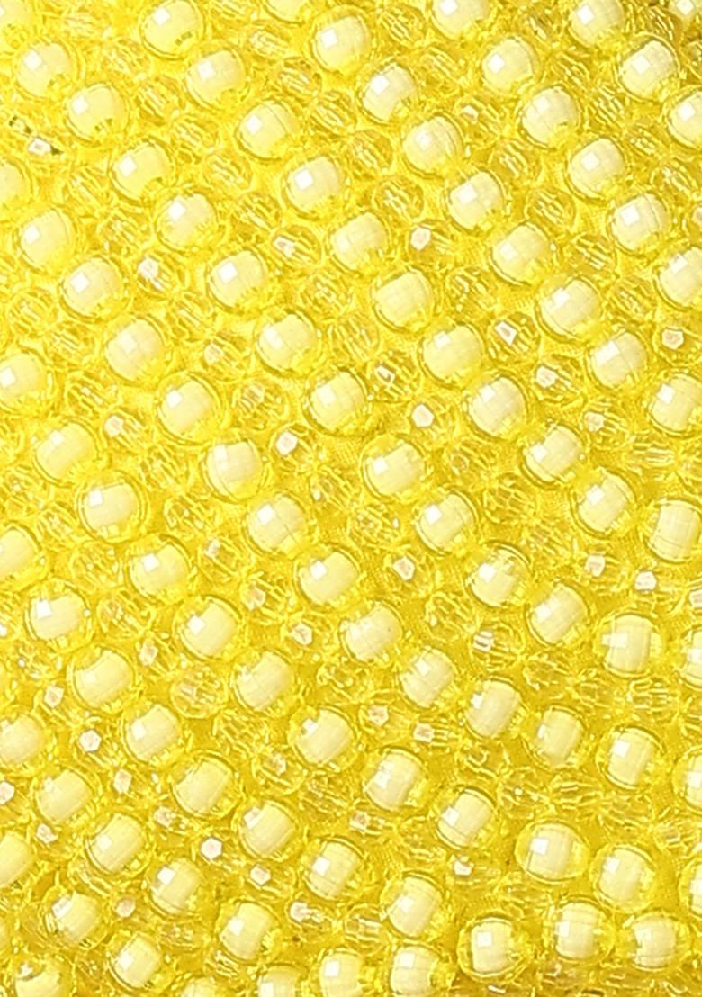 Yellow Pre-Stitched Saree Set With Hand Embroidered Blouse