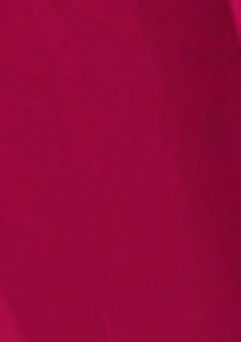 Magenta Pink Pre-Stitched Saree Set With Hand Embroidered Blouse