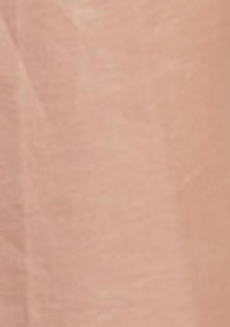 Peach Pre-Stitched Saree Set With Hand Embroidered Blouse