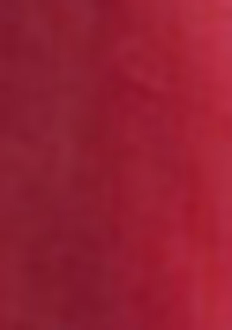 Maroon Pre-Stitched Saree Set With Hand Embroidered Blouse