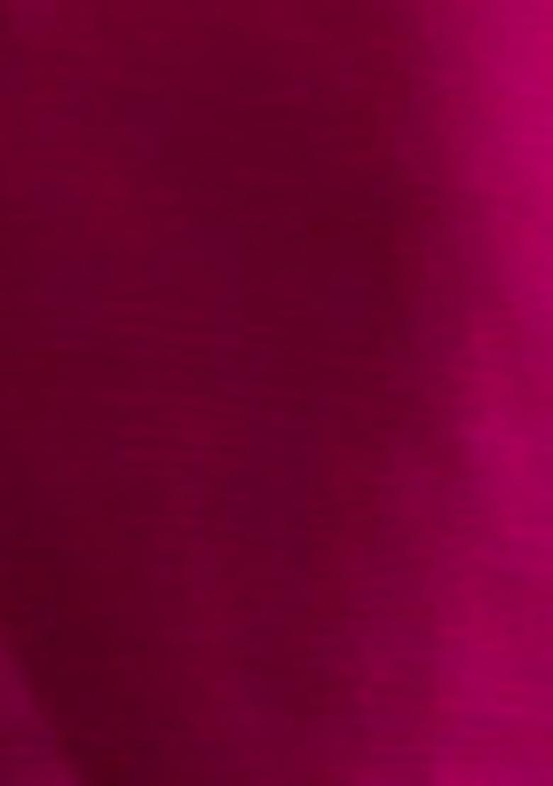 Rani Pink Pre-Stitched Saree Set With Hand Embroidered Blouse