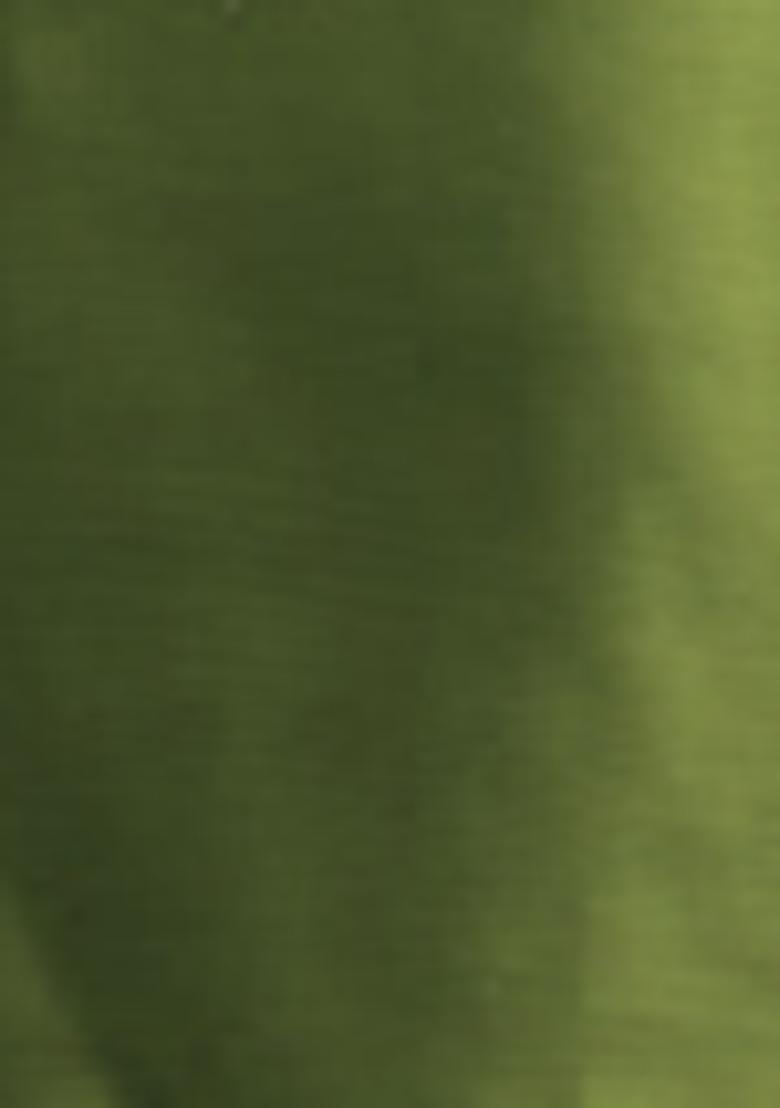 Olive Green Pre-Stitched Saree Set With Hand Embroidered Blouse