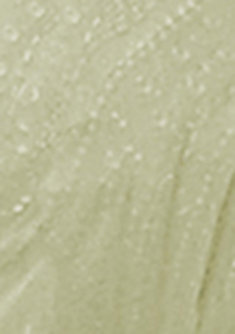 Green Pre-Stitched Saree Set With Hand Embroidered Blouse