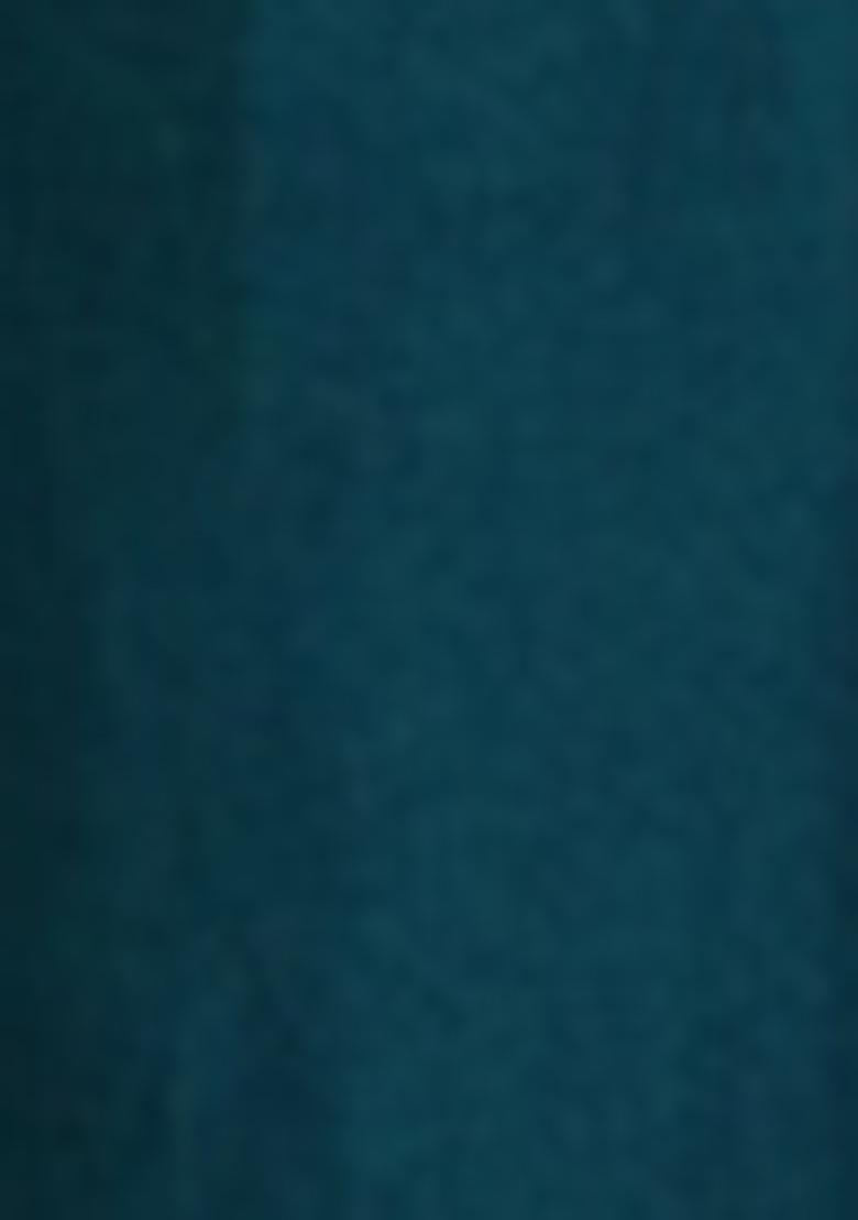 Turquoise Green Pre-Stitched Saree Set With Hand Embroidered Blouse