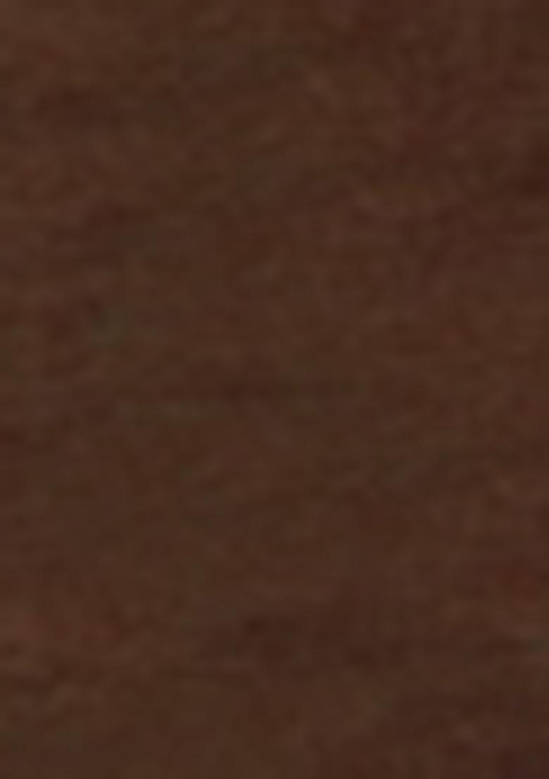 Brown Pre-Stitched Saree Set With Hand Embroidered Blouse