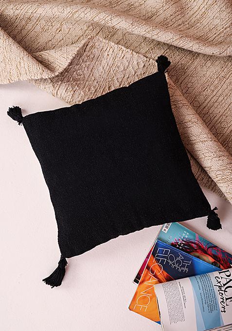 Black Tasselled Cushion Cover 