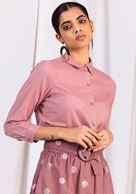 Pink Cotton Mul Shirt 