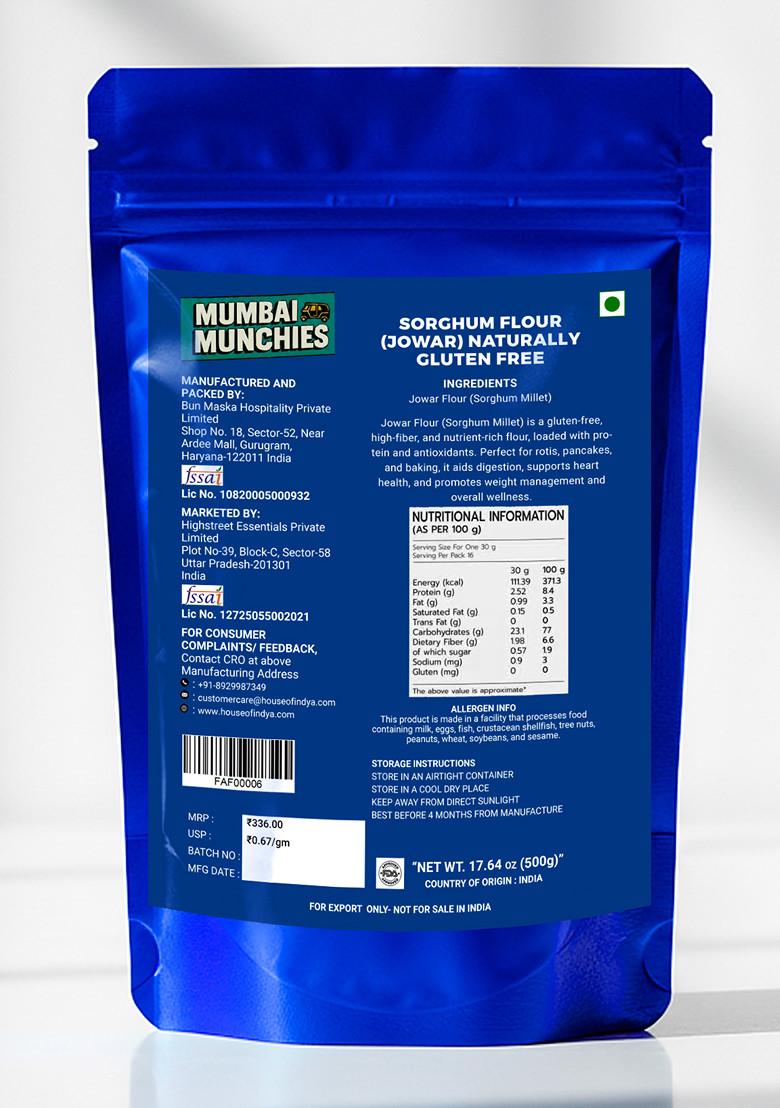 Sorghum Flour (Jowar) Naturally Gluten Free 17.64 oz (500 g) - Indya