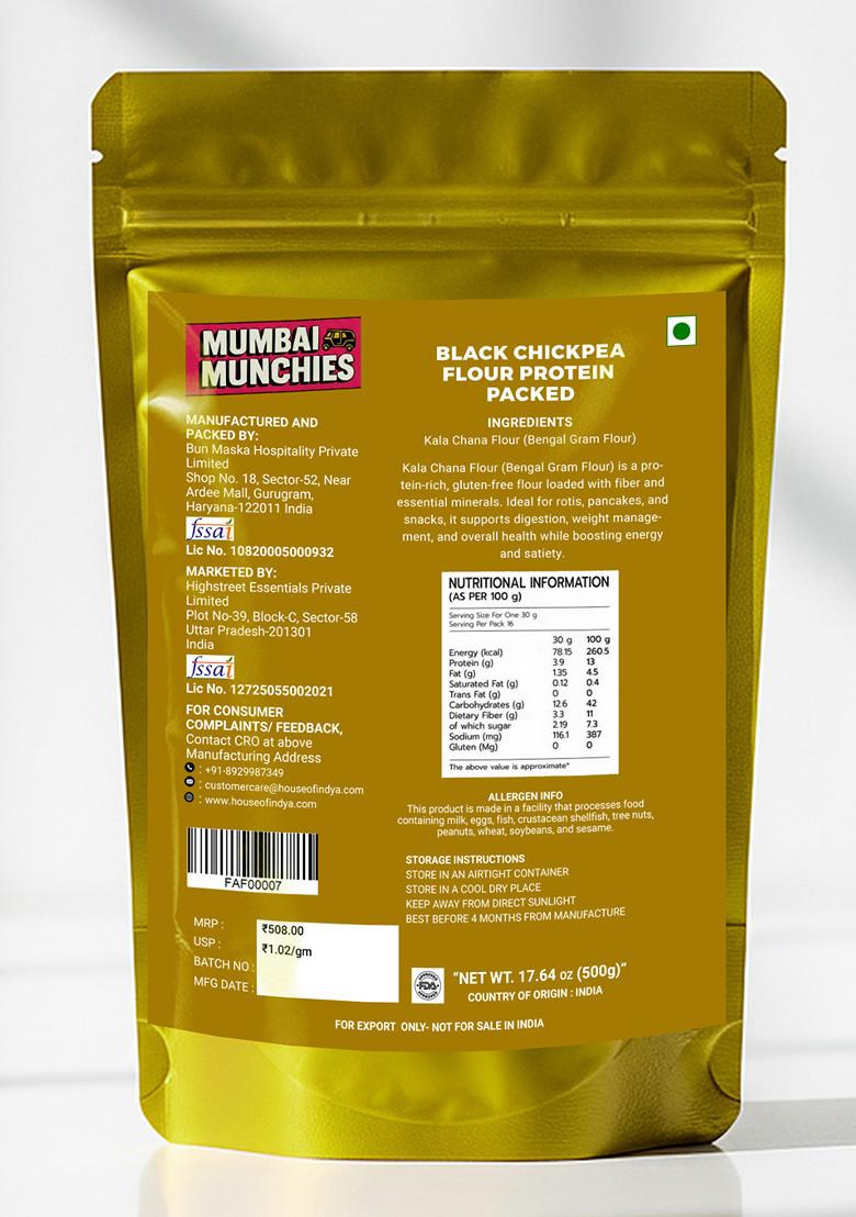 Black Chickpea Flour Protein Packed 17.64 oz (500 g) - Indya