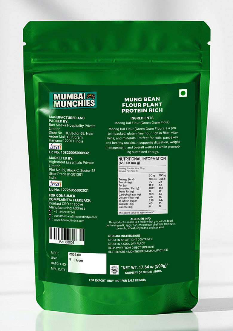 Mung Bean Flour Plant Protein Rich 17.64 oz (500 g) - Indya