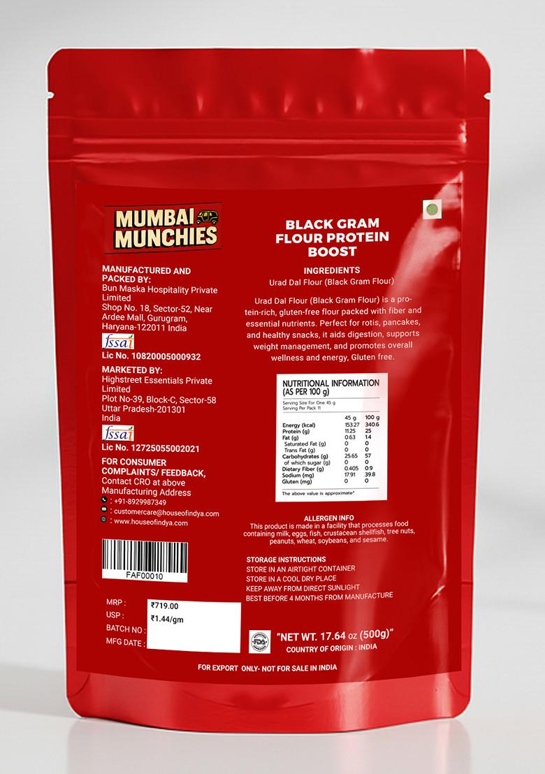 Black Gram Flour Protein Boost 17.64 oz (500 g) - Indya