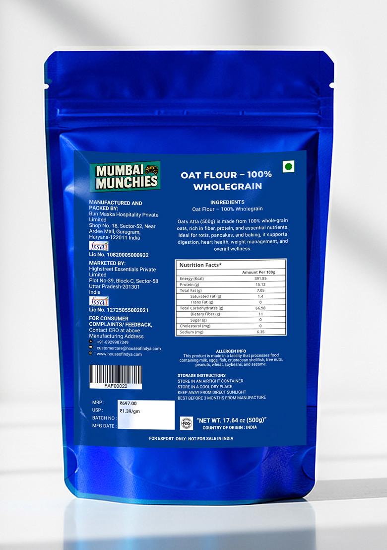 Oat Flour 100% Wholegrain 17.64 oz (500 g) - Indya