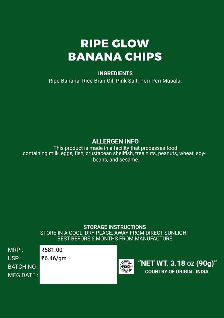 Ripe Glow Banana Chips 3.18 oz (90 g) - Indya