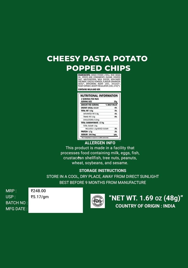 Cheesy Pasta Potato Popped Chips 1.69 oz (48 g) - Indya