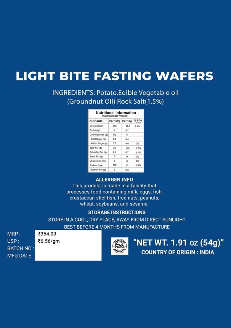 Light Bite Fasting Wafers 1.91 oz (54 g) - Indya