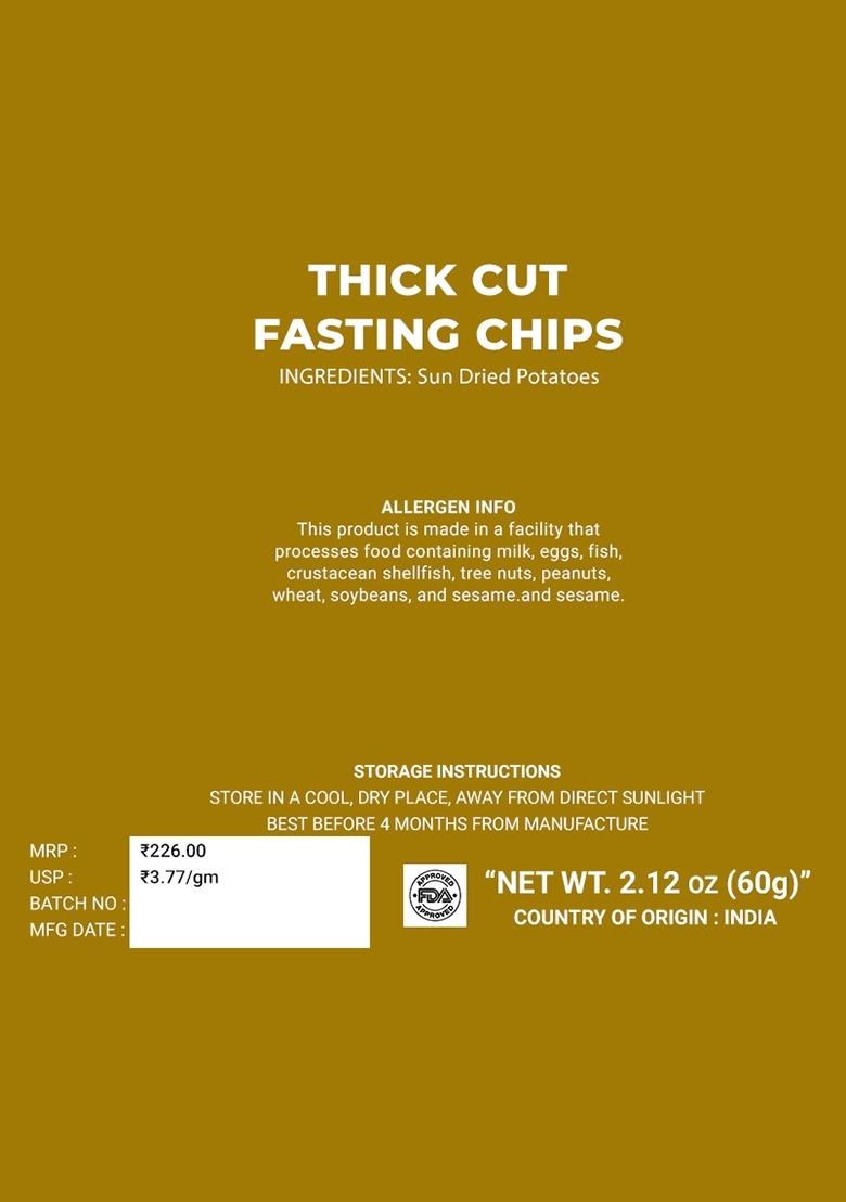 Thick Cut Fasting Chips 2.12 oz (60 g) - Indya