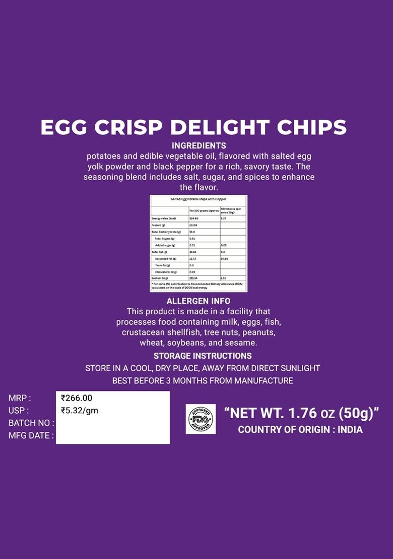 Egg Crisp Delight Chips 1.76 oz (50 g) - Indya