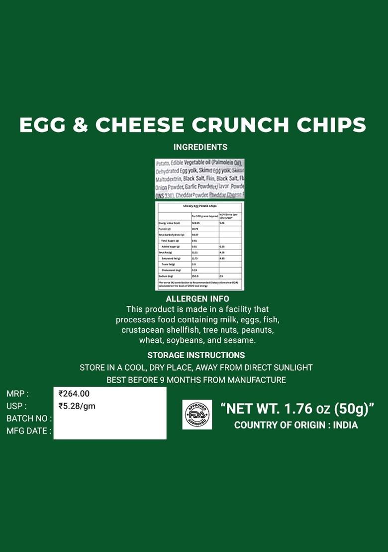 Egg Cheese Crunch Chips 1.76 oz (50 g) - Indya