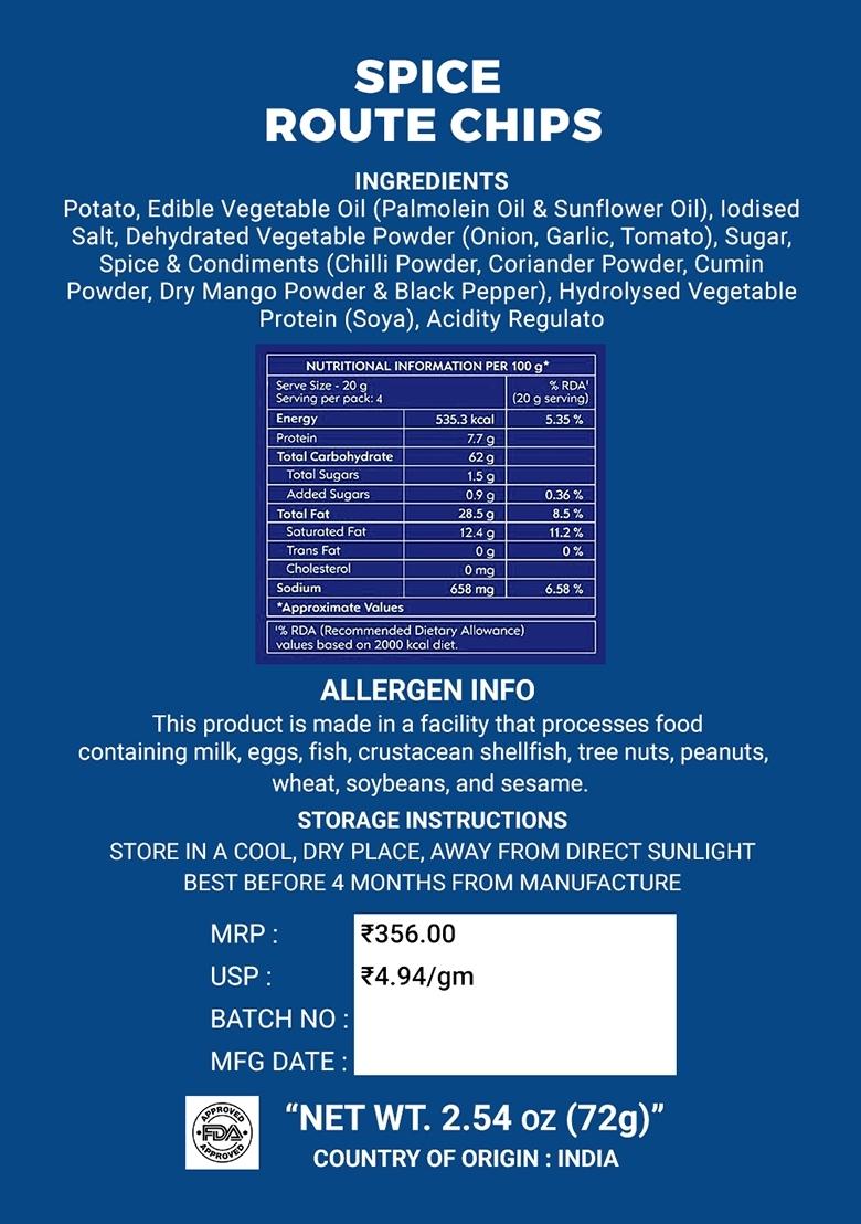 Spice Route Chips 2.54 oz (72 g) - Indya