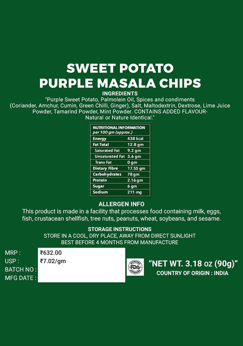 Sweet Potato Purple Masala Chips 3.18 oz (90 g) - Indya